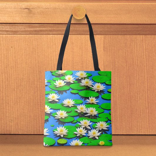 Witte Waterlelies Boodschappentas Tote Bag