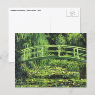 Witte waterlionen van Claude Monet,  kunst Briefkaart