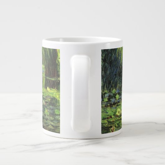 Witte waterlionen van Claude Monet,  kunst Grote Koffiekop (Achterkant)