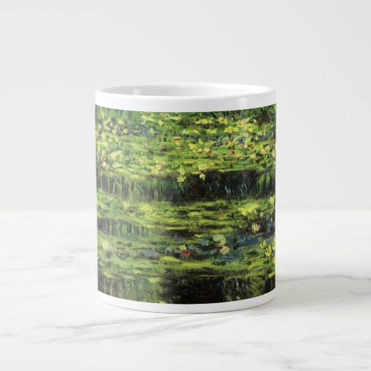 Witte waterlionen van Claude Monet,  kunst Grote Koffiekop (Voorkant)