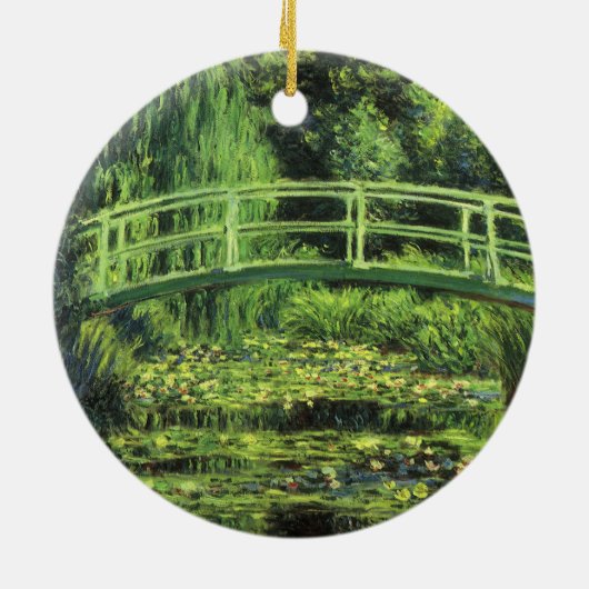 Witte waterlionen van Claude Monet,  kunst Keramisch Ornament (Achterkant)