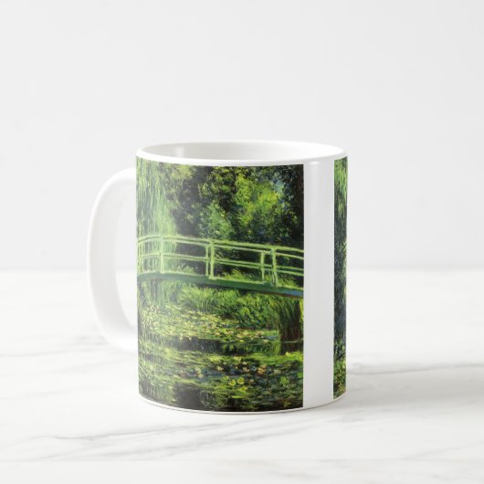 Witte waterlionen van Claude Monet,  kunst Koffiemok (Voorkant links)