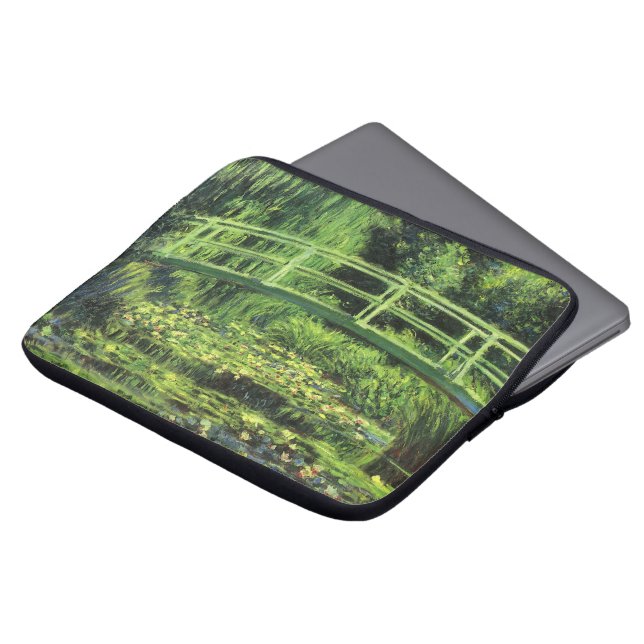 Witte waterlionen van Claude Monet,  kunst Laptop Sleeve (Voorkant top)