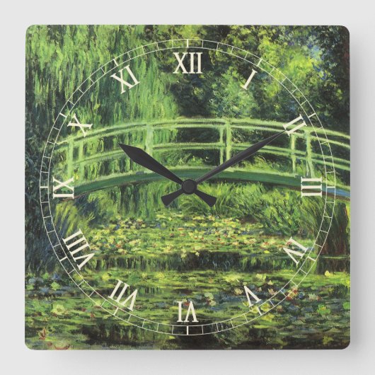 Witte waterlionen van Claude Monet,  kunst Vierkante Klok (Voorkant)