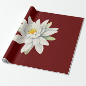Witte waterlippenbloem cadeaupapier (Uitgerold)