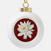 Witte waterlippenbloem keramische bal ornament (Voorkant)