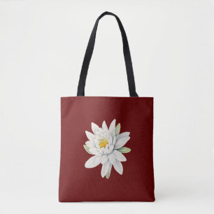 Witte waterlippenbloem tote bag