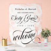 Witte Waterverf 60e bruiloft Jubileum Welkom Acryl Bord (Huwelijk)