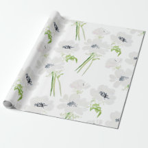 Witte waterverf anemonbloemen op wit