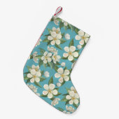 Witte Waterverf bloeit groene bladeren Kleine Kerstsok (Voorkant (Hangend))
