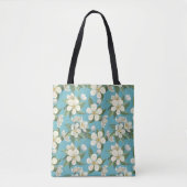 Witte Waterverf bloeit groene bladeren Tote Bag (Voorkant)