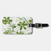 Witte Waterverf Bloemen 2 Bagagelabel (Voorkant horizontaal)