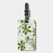 Witte Waterverf Bloemen 2 Bagagelabel (Voorkant verticaal)