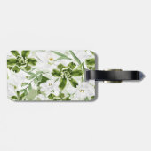 Witte Waterverf Bloemen 2 Bagagelabel (Achterkant horizontaal)