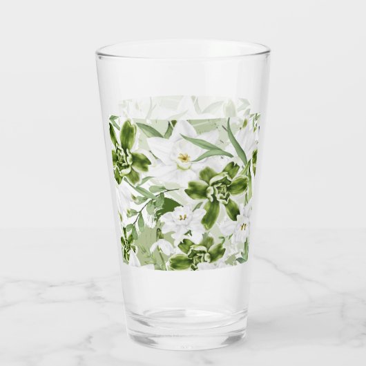 Witte Waterverf Bloemen 2 Glas (Achterkant)