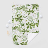 Witte Waterverf Bloemen 2 Golfhanddoek (Insitu)