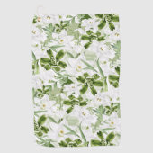 Witte Waterverf Bloemen 2 Golfhanddoek (Voorkant)