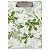 Witte Waterverf Bloemen 2 Klembord (Voorkant)