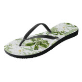 Witte Waterverf Bloemen 2 Teenslippers (Schuin)