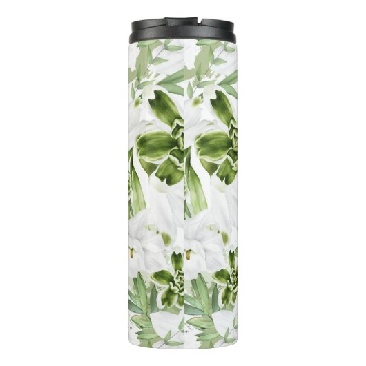 Witte Waterverf Bloemen 2 Thermosbeker (Achterkant)