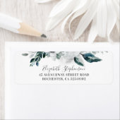 Witte Waterverf Bloemen Bruiloft Etiket (Insitu)