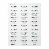 Witte Waterverf Bloemen Bruiloft Etiket (Full Sheet)