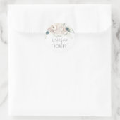 Witte Waterverf Bloemen Elegant  Geïnspireerd Ronde Sticker (Tas)