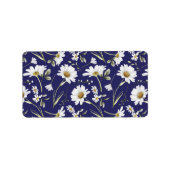 Witte Waterverf bloemen Etiket (Voorkant)