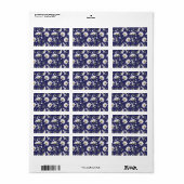 Witte Waterverf bloemen Etiket (Full Sheet)