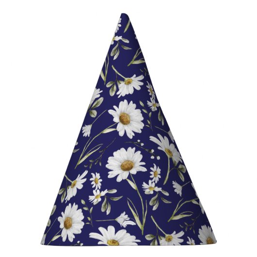 Witte Waterverf bloemen Feesthoedjes (Rechts)