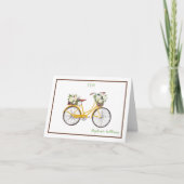 Witte Waterverf Bloemen Fietsnaam Monogram Bedankkaart (Voorkant)