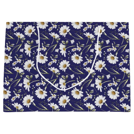 Witte Waterverf bloemen Groot Cadeauzakje (Voorkant)