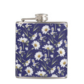 Witte Waterverf bloemen Heupfles (Voorkant)