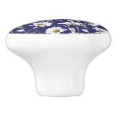 Witte Waterverf bloemen Keramische Knop (Zijkant)