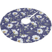 Witte Waterverf bloemen Kerstboom Rok (Gekanteld)