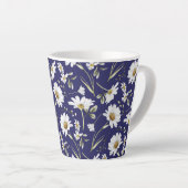 Witte Waterverf bloemen Latte Mok (Rechterhoek)