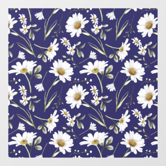 Witte Waterverf bloemen Raamsticker (Vel)