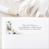 Witte Waterverf bloemen romantische bruiloft Etiket (Insitu)