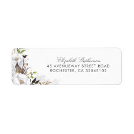 Witte Waterverf bloemen romantische bruiloft Etiket