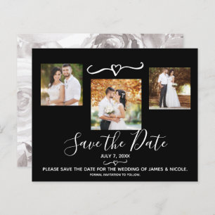 Witte Waterverf Bloemen Rozen Foto Save the Date