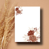 Witte Waterverf Bloemen Rustiek Goud Moslim Huweli Kaart