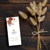 Witte Waterverf Bloemen Rustiek Goud Moslim Huweli Menu