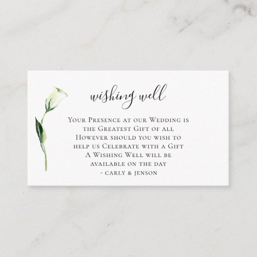 Witte Waterverf bloemenbruiloft die goed wenst Informatiekaartje (Voorkant)