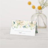 Witte Waterverf bloemenbruiloft Plaatskaartje (Voorkant)