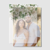 Witte Waterverf bloemenbruiloft Vellum Uitnodigingen (Offset (Koppel))