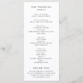 Witte waterverf bloemengroen bruiloft programma programmakaart (Achterkant)