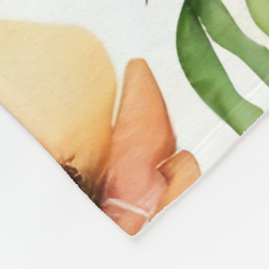 Witte Waterverf Bloementuin Fleece Deken (Hoek)