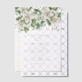 Witte waterverf bloemige bruiloft vellum uitnodigingen (Offset (Uitnodiging))