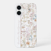 Witte waterverf bloemstuk Persoonlijk iPhone 16 Hoesje (Achterkant)