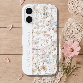 Witte waterverf bloemstuk Persoonlijk iPhone 16 Hoesje